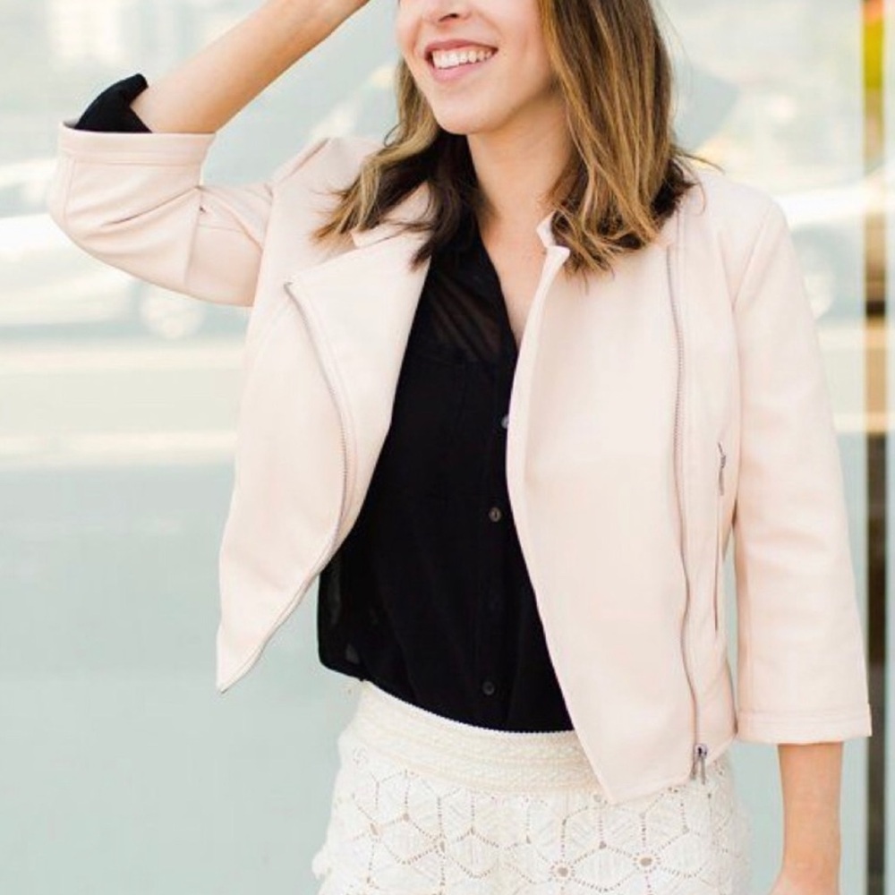 NEW ZARA VEGAN FAUX LEATHER CROPPED MOTO BIKER JACKET